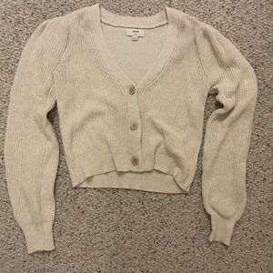 Aerie Cream Knit Cardigan Sweater